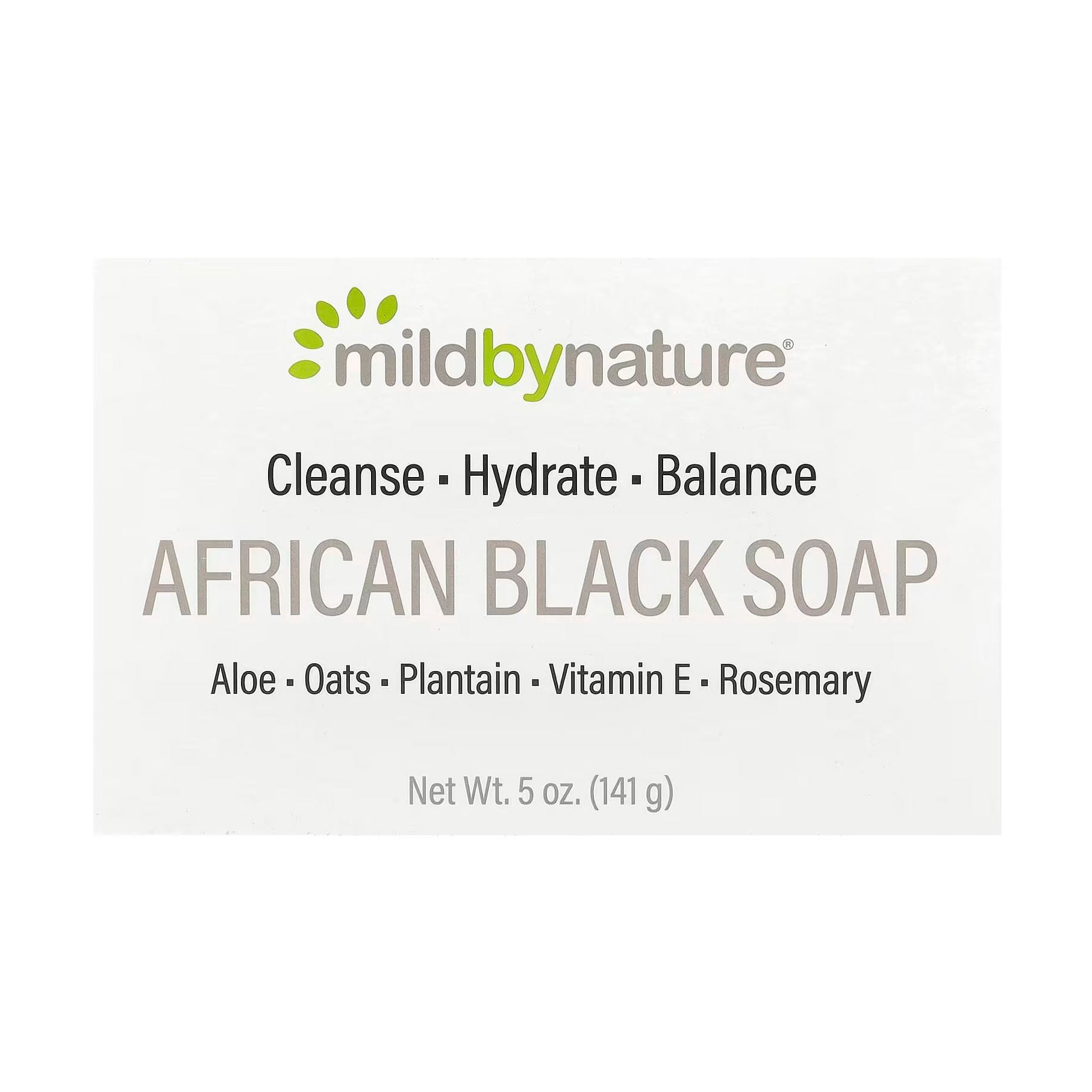 Африканське тверде мило mild by nature African Black Soap з вівсом та подорожником, 141 г